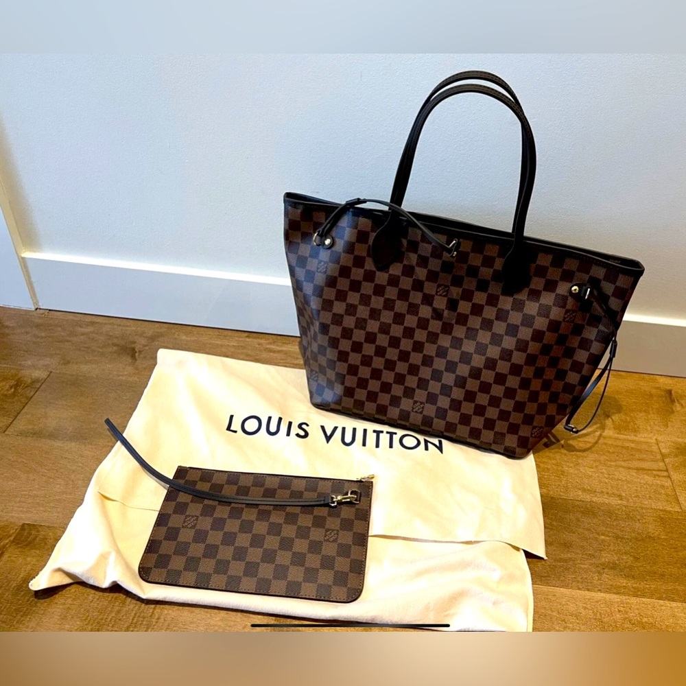 SOLD!! Authentic Louis Vuitton Neverfull MM Damier ebene